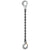 12 inch x 8 foot Domestic Single Leg Chain Sling w Crosby Sling & SelfLocking Hooks Grade 100 image 1 of 2