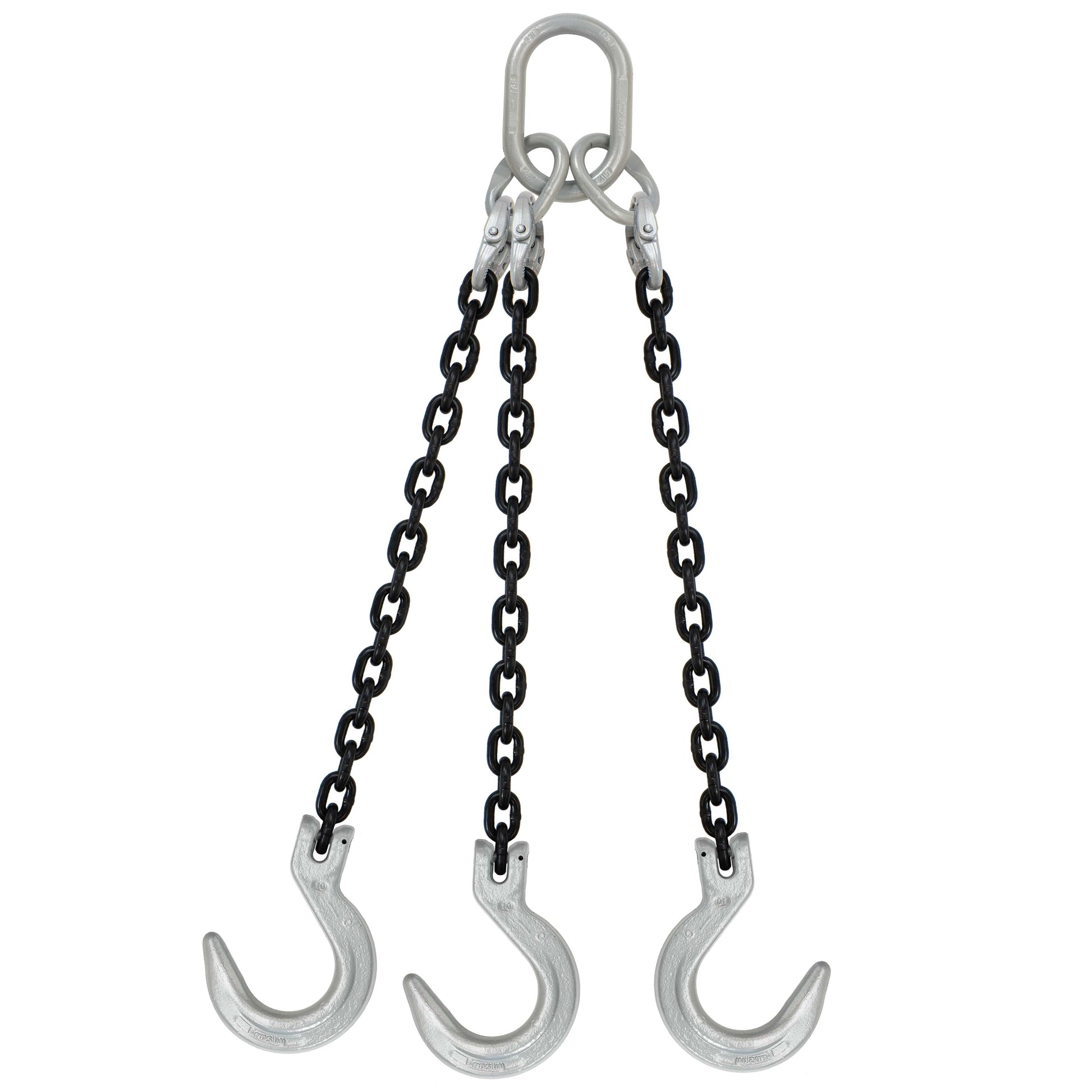 38 inch x 16 foot Domestic 3 Leg Chain Sling w Crosby Foundry Hooks Grade 100 image 1 of 2