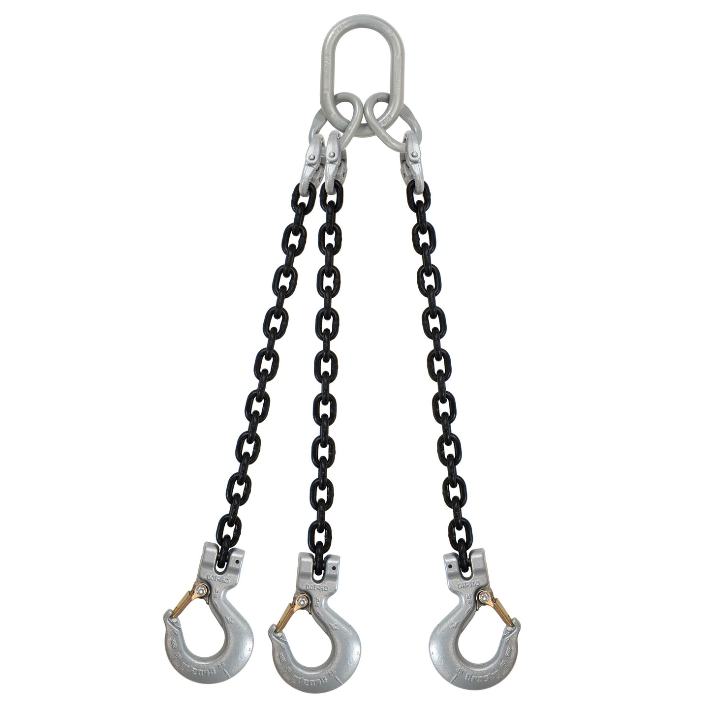 12 inch x 16 foot Domestic 3 Leg Chain Sling w Crosby Sling Hooks Grade 100 image 1 of 2