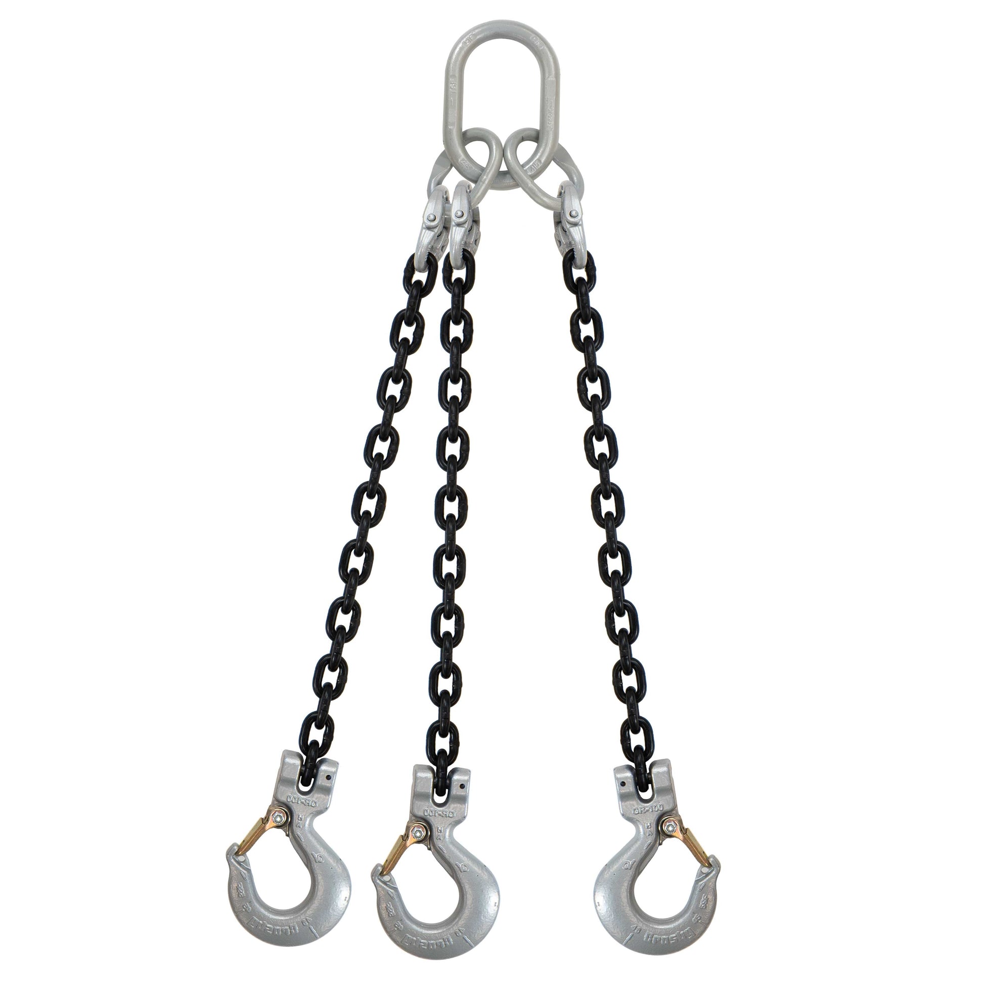 12 inch x 14 foot Domestic 3 Leg Chain Sling w Crosby Sling Hooks Grade 100 image 1 of 2