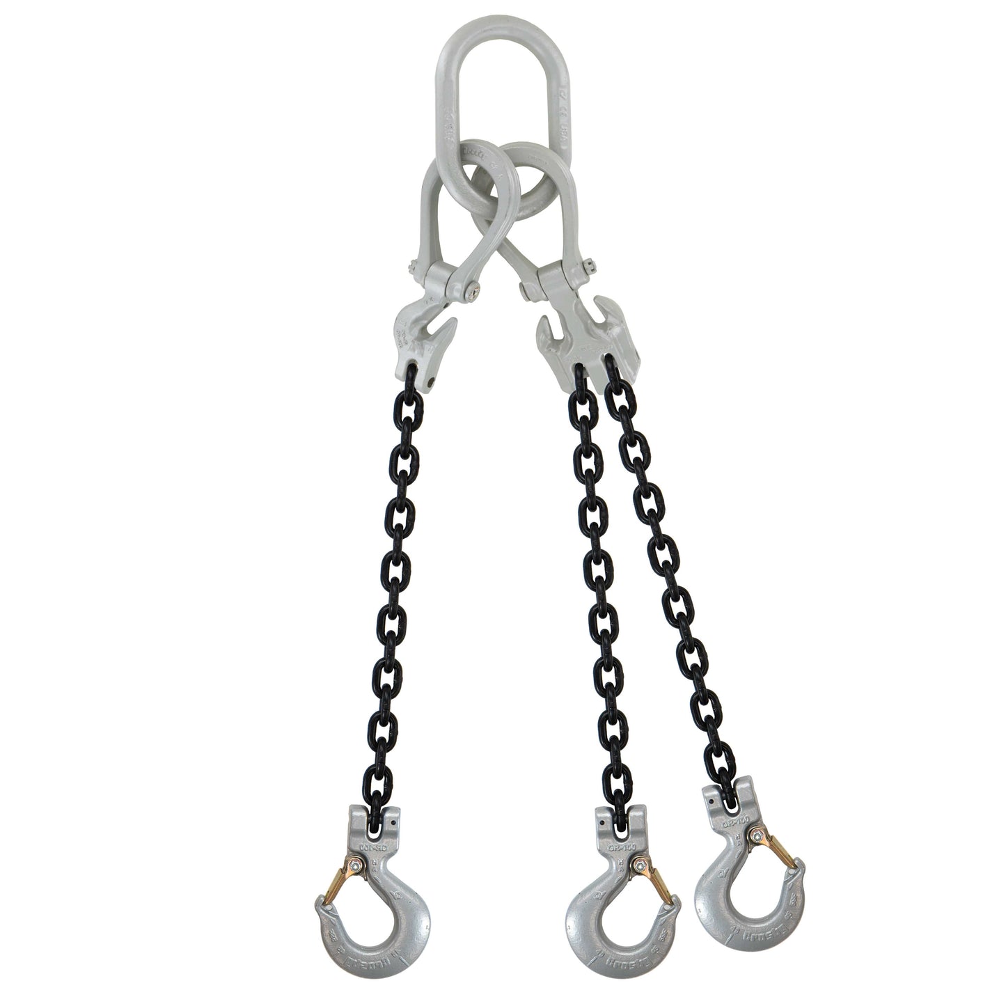 516 inch x 15 foot Domestic Adjustable 3 Leg Chain Sling w Crosby Sling Hooks Grade 100 image 1 of 2