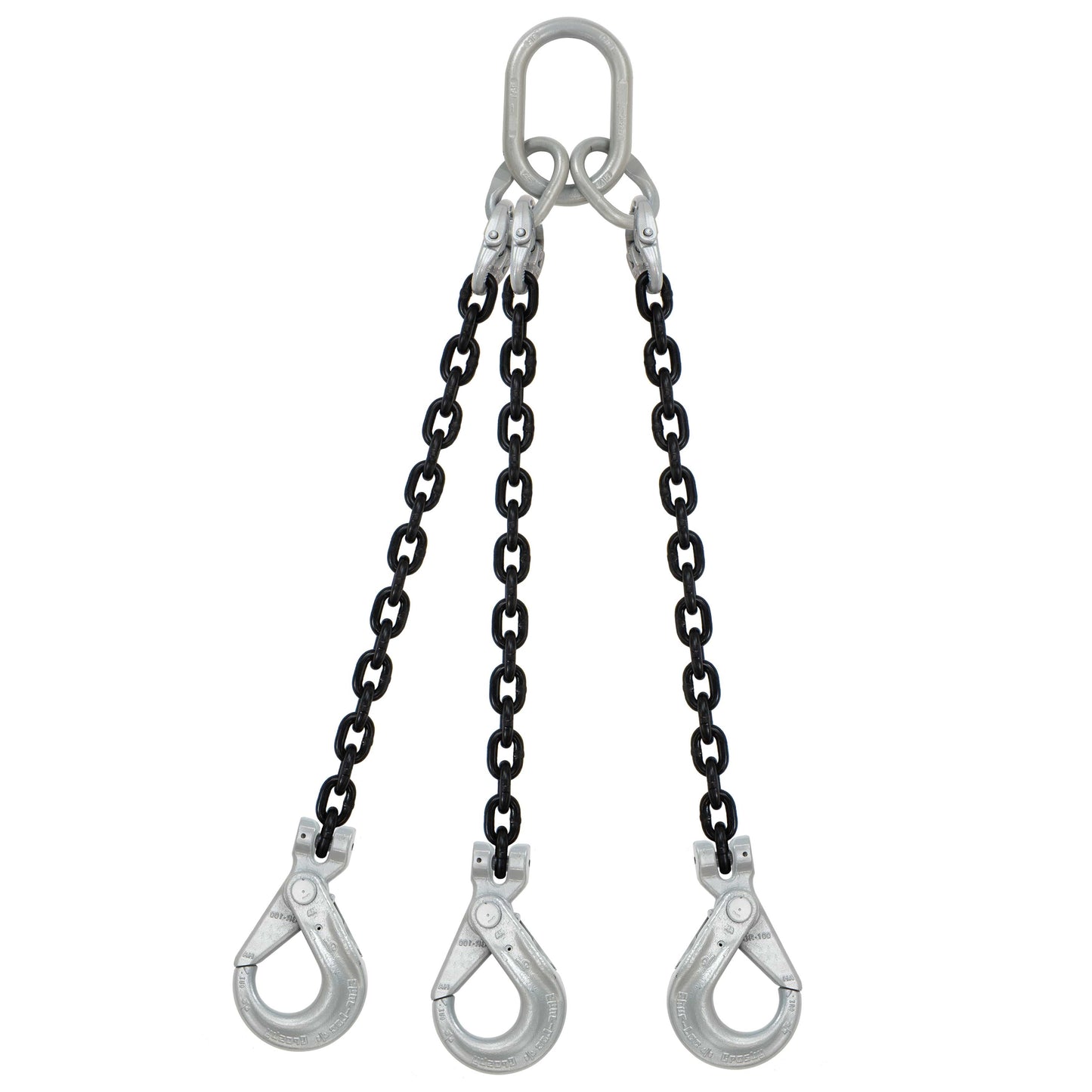 5/16" x 18' - Domestic 3 Leg Chain Sling w/ Crosby Self-Locking Hooks - Grade 100