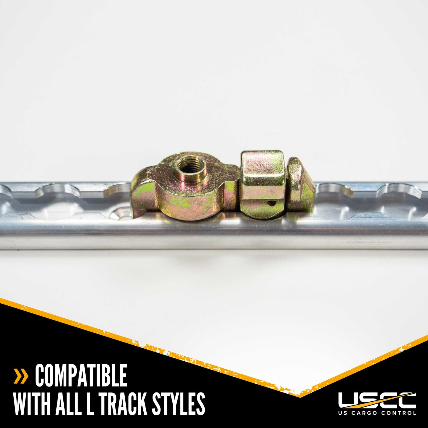 US Cargo Control Double Stud L Track Fitting With Pear Link, Use With L  Track Rails In Your Truck Or Trailer To Create Instant Tie-Down Anchor  Points