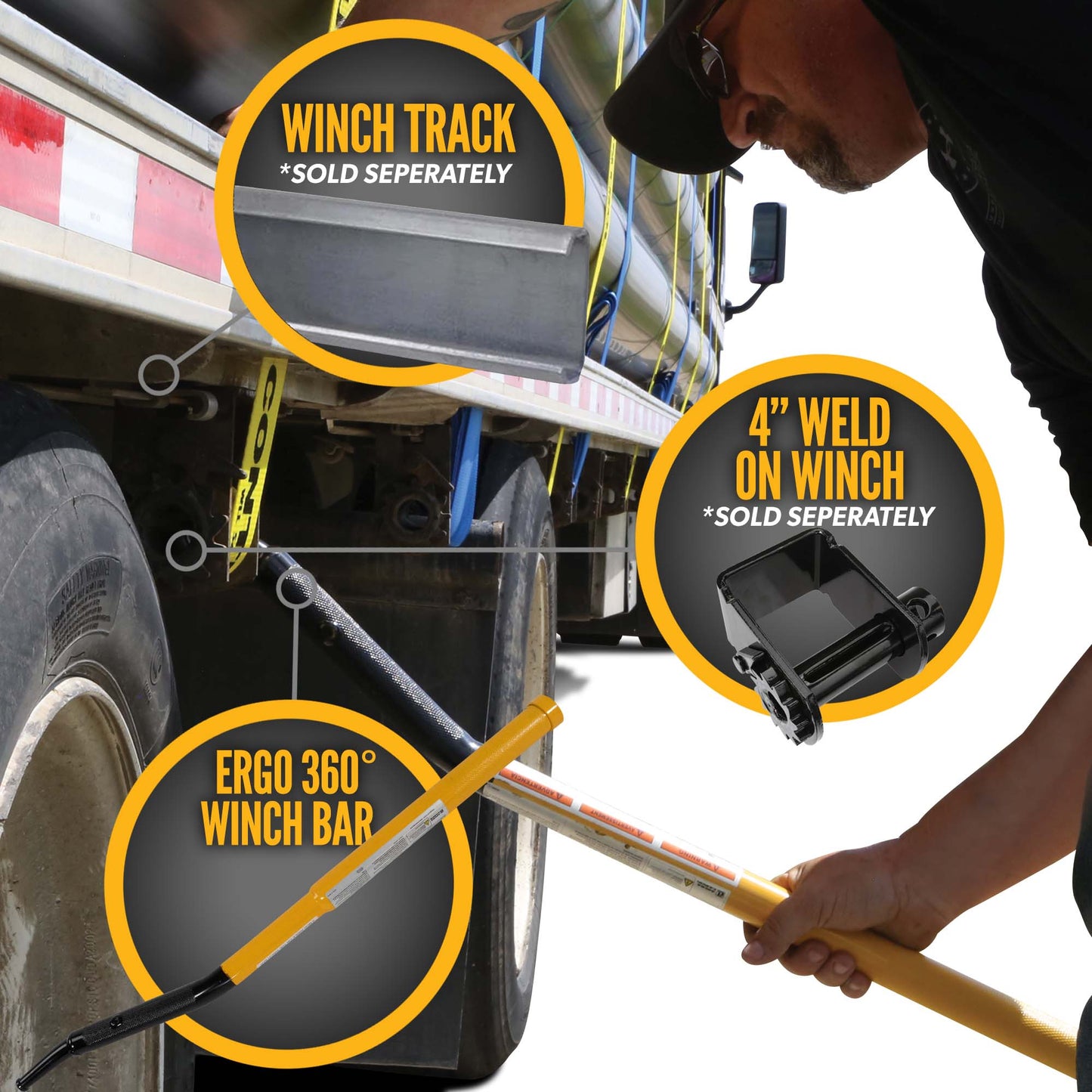 Ergo 360° Combination Winch Bar - Painted Finish