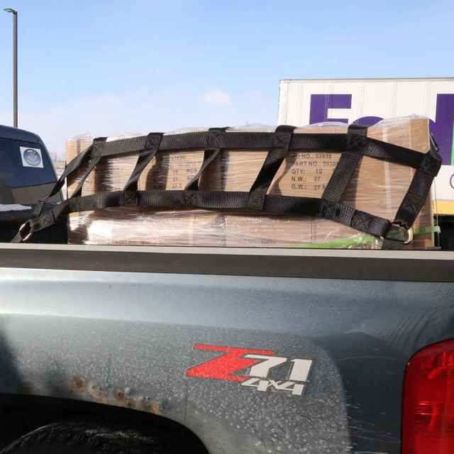 Heavy Duty Truck Bed Cargo Net - 42"x50" With Cam Buckles & S-Hooks For Pickup Trucks