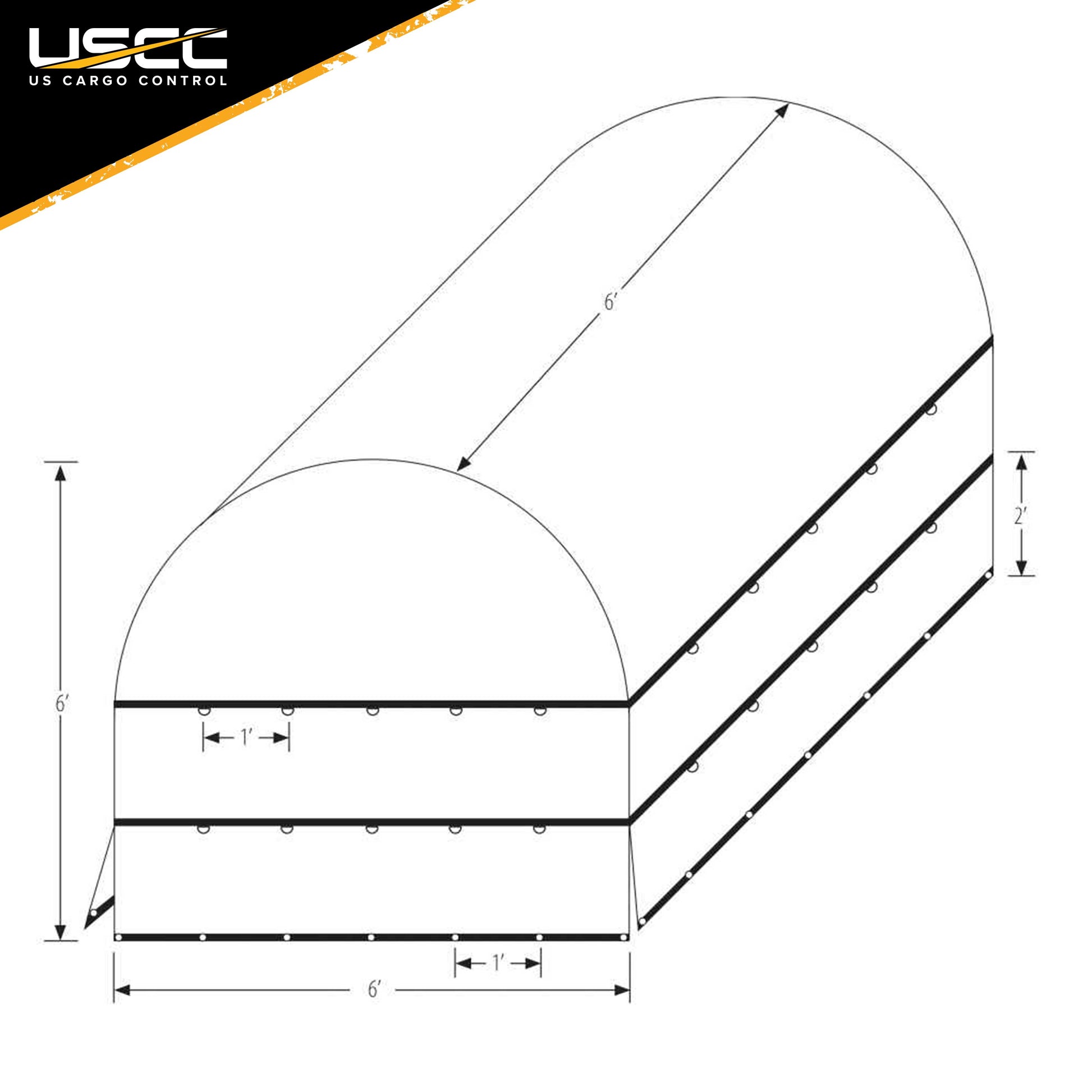 tarp 6x6m US Cargo CONTROL HCT666-BLK Heavy Duty Tarp, Black