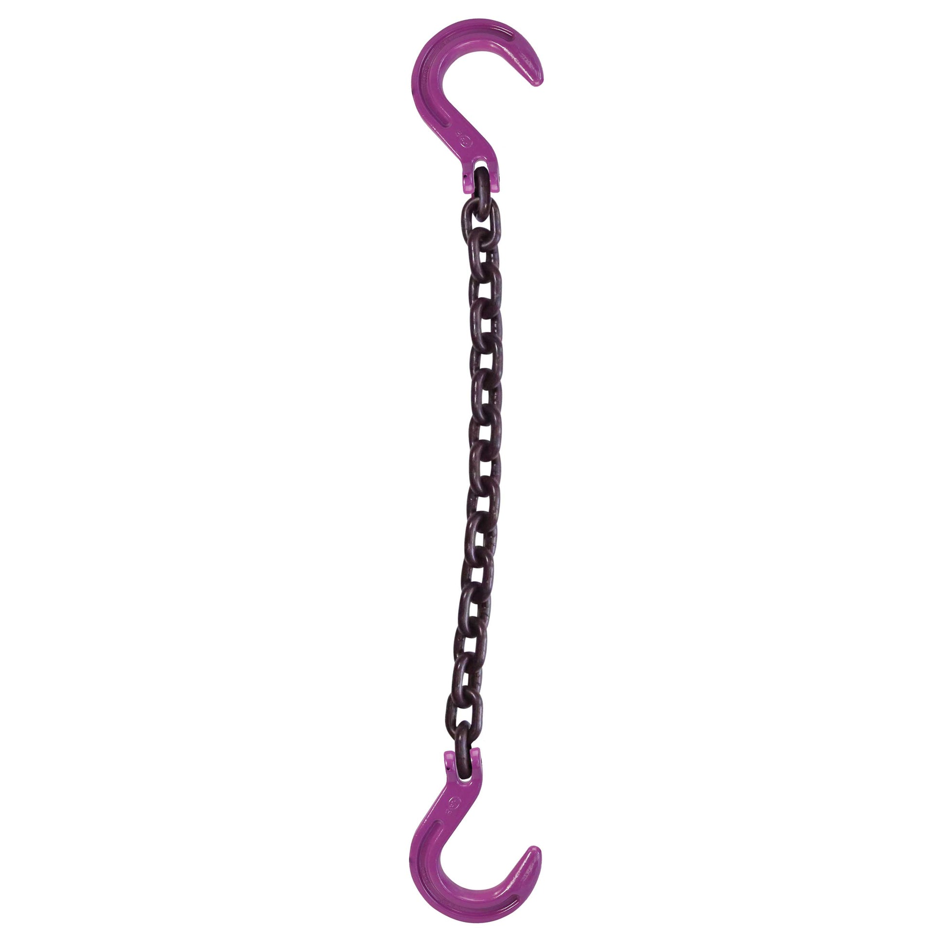 12 inch x 20 foot Single Leg Chain Sling w Foundry & Foundry Hooks Grade 100 image 1 of 2