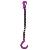 12 inch x 3 foot Single Leg Chain Sling w Grab & Foundry Hooks Grade 100 image 1 of 2