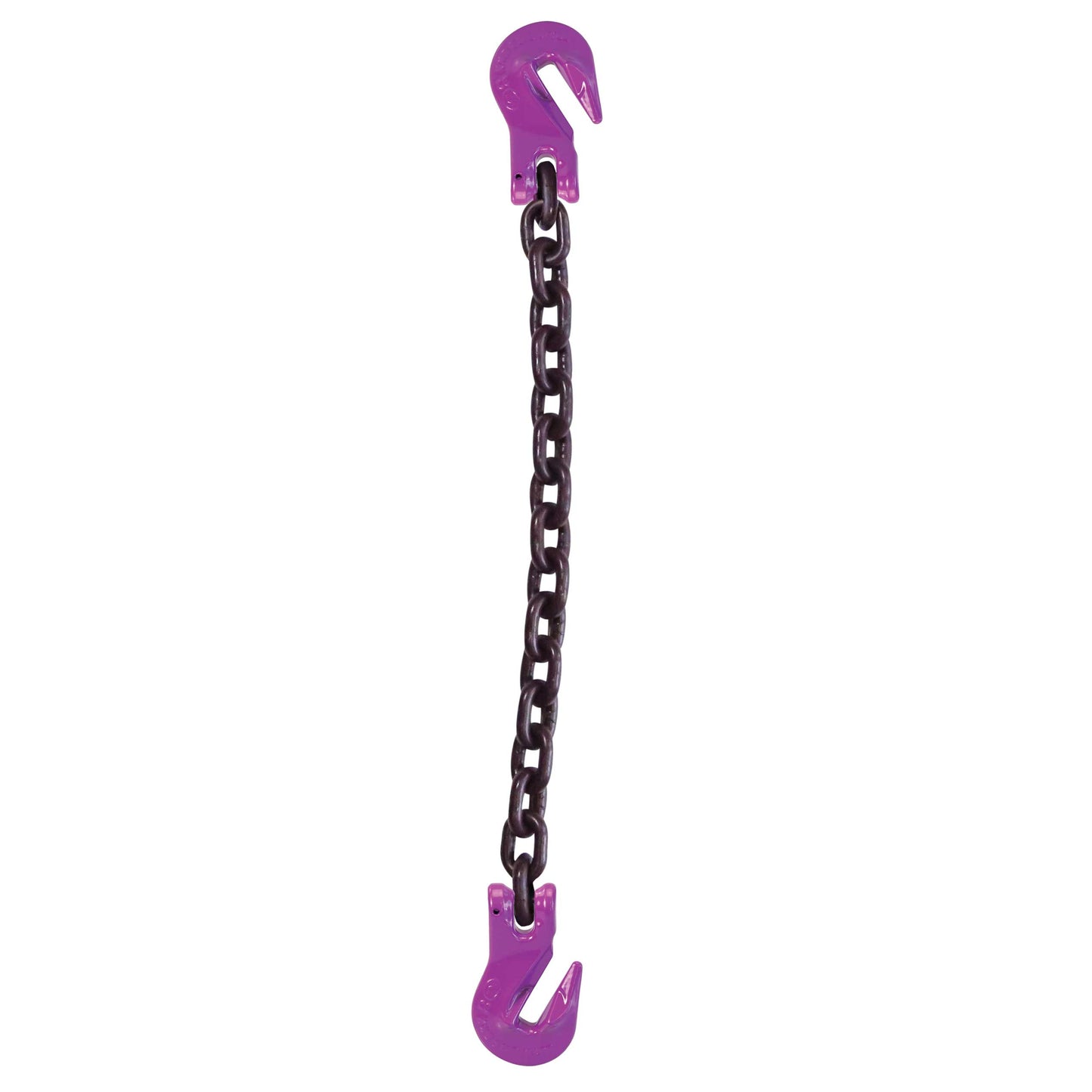 12 inch x 4 foot Single Leg Chain Sling w Grab & Grab Hooks Grade 100 image 1 of 2