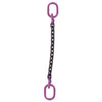 58 inch x 3 foot Single Leg Chain Sling w Oblong Master Links Grade 100 image 1 of 2