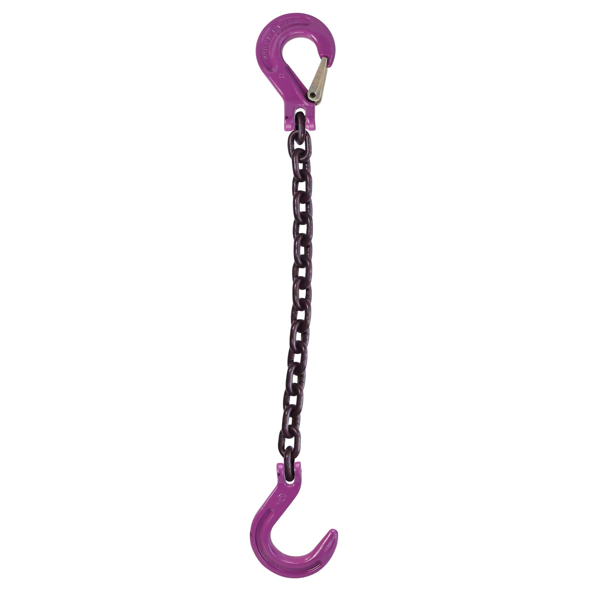 12 inch x 4 foot Single Leg Chain Sling w Sling & Foundry Hooks Grade 100 image 1 of 2