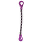 58 inch x 14 foot Single Leg Chain Sling w Grab & SelfLocking Hooks Grade 100 image 1 of 2