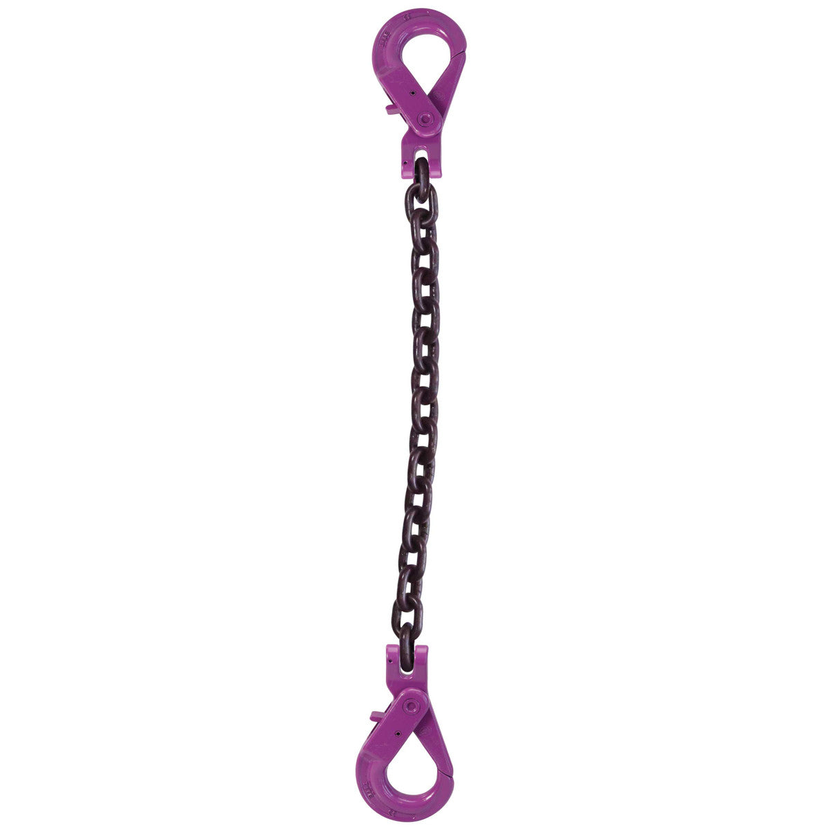 9/32" x 10' - Single Leg Chain Sling w/ Self-Locking & Self-Locking Hooks - Grade 100