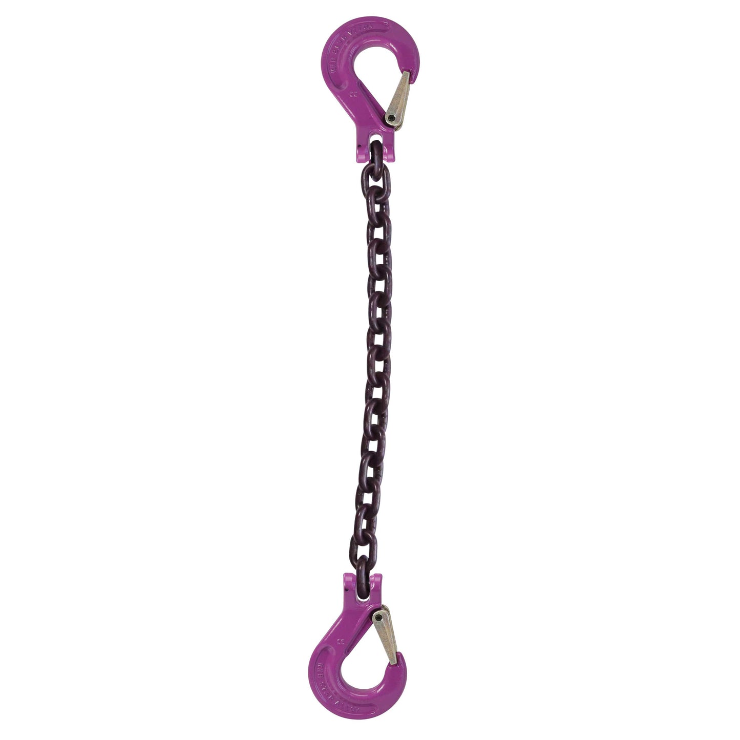 58 inch x 18 foot Single Leg Chain Sling w Sling & Sling Hooks Grade 100 image 1 of 2