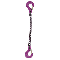 12 inch x 3 foot Single Leg Chain Sling w Sling & Sling Hooks Grade 100 image 1 of 2