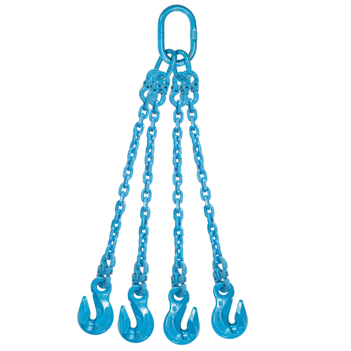 3/8" x 10' - Pewag 4 Leg Chain Sling w/ Grab Hooks - Grade 120