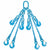 38 inch x 10 foot Pewag Adjustable 4 Leg Chain Sling w Sling Hooks Grade 120 image 1 of 2
