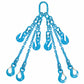 3/8" x 5' - Pewag  Adjustable 4 Leg Chain Sling w/ Sling Hooks - Grade 120