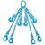 12 inch x 20 foot Pewag Adjustable 4 Leg Chain Sling w SelfLocking Hooks Grade 120