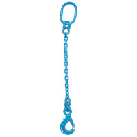 12 inch x 8 foot Pewag Single Leg Chain Sling w SelfLocking Hook Grade 120 image 1 of 2