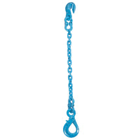 38 inch x 3 foot Pewag Single Leg Chain Sling w Grab & SelfLocking Hooks Grade 120 image 1 of 2