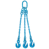 1/2" x 8' - Pewag 3 Leg Chain Sling w/ Grab Hooks - Grade 120