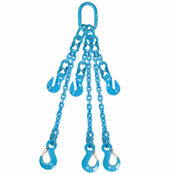 9/32" x 5' - Pewag  Adjustable 3 Leg Chain Sling w/ Sling Hooks - Grade 120