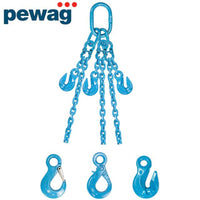 1/2" x 5' - Pewag  Adjustable 3 Leg Chain Sling w/ Sling Hooks - Grade 120