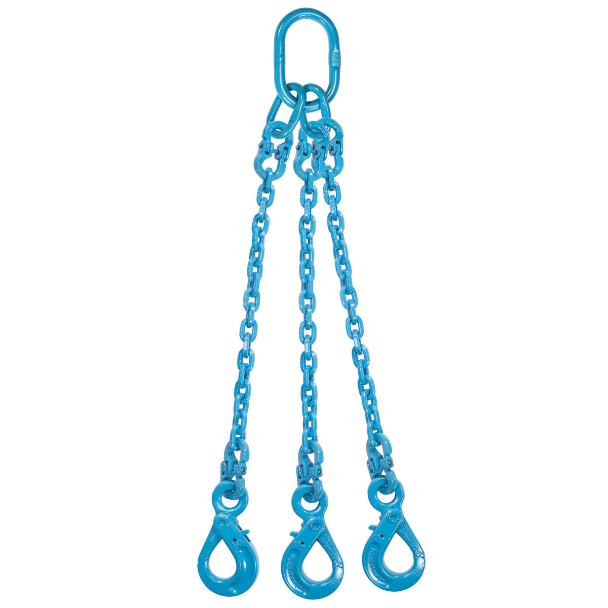 9/32" x 6' - Pewag 3 Leg Chain Sling w/ Self-Locking Hooks - Grade 120