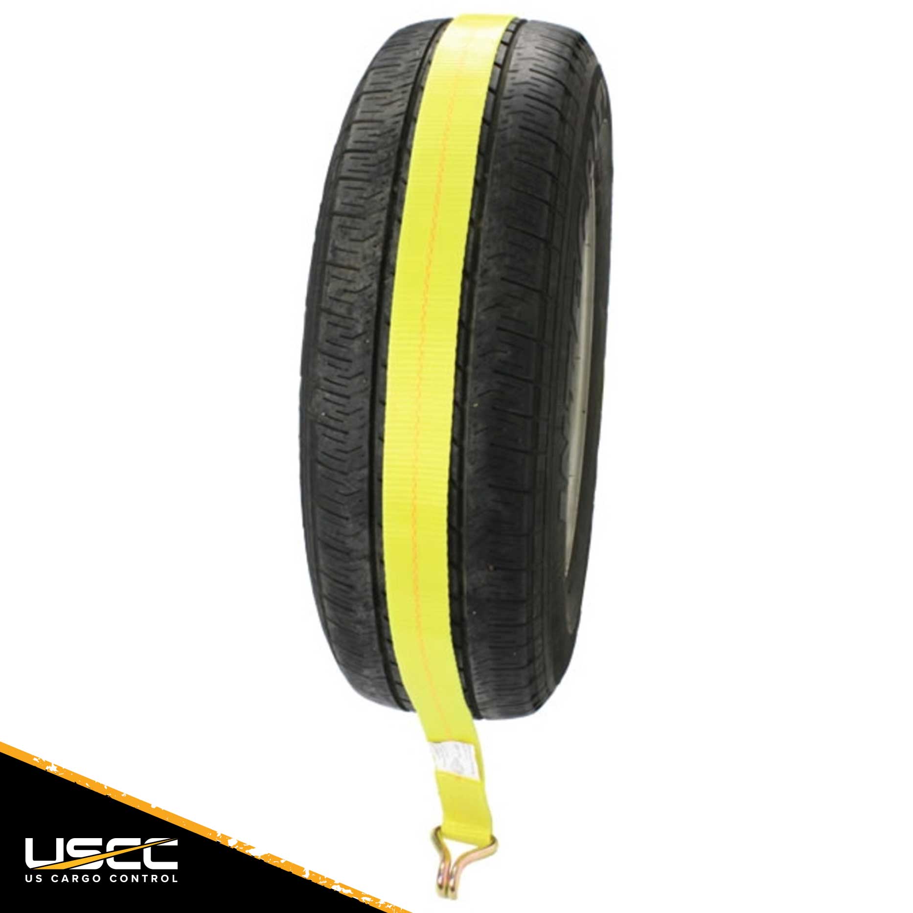 Car Carrier Tire Wheel Strap w/ Wire Hooks & Ratchet - 4 Pack