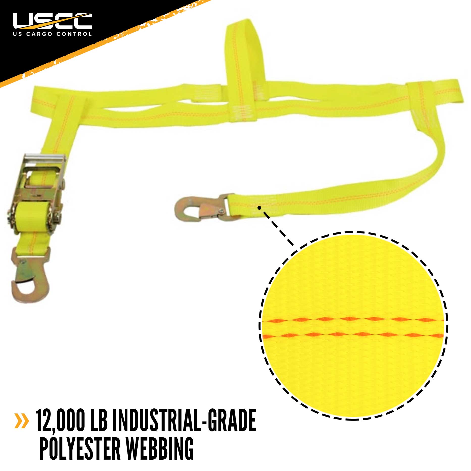 Wheel Net 2 inch Tire Holder w Ratchet Strap & Flat Snap Hooks 4 Pack image 3 of 8