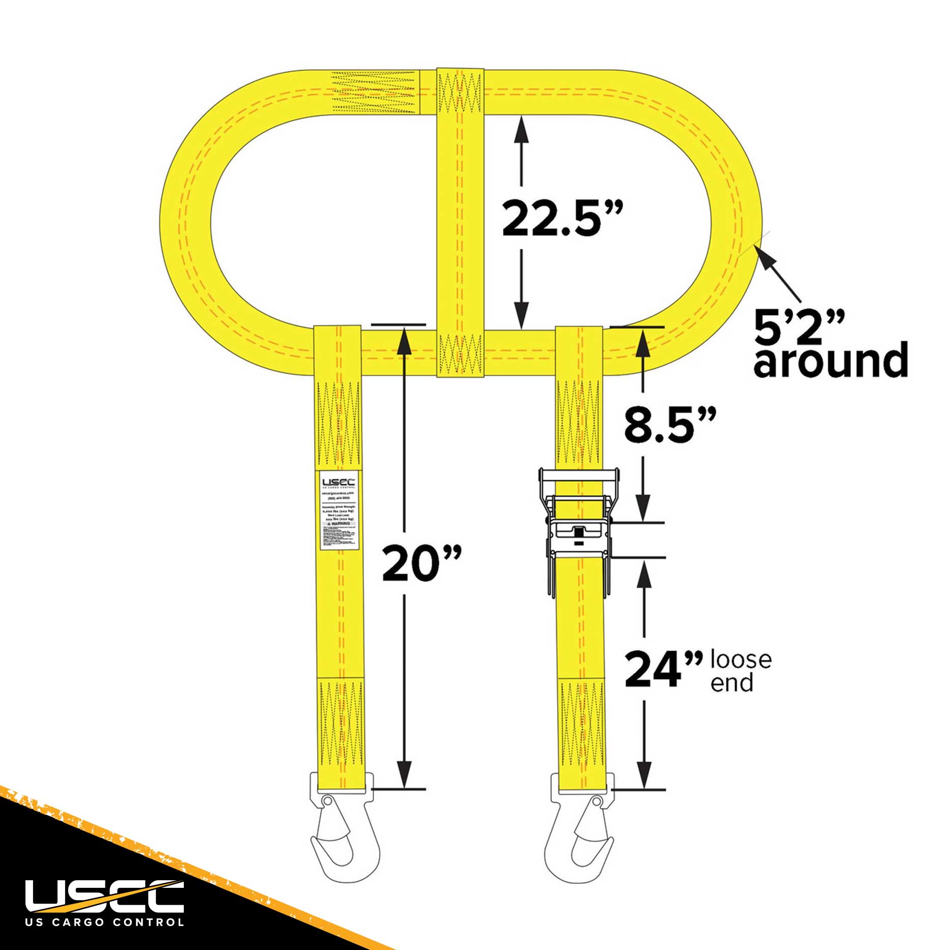 Wheel Net 2 inch Tire Holder w Ratchet Strap & Flat Snap Hooks 4 Pack image 4 of 8