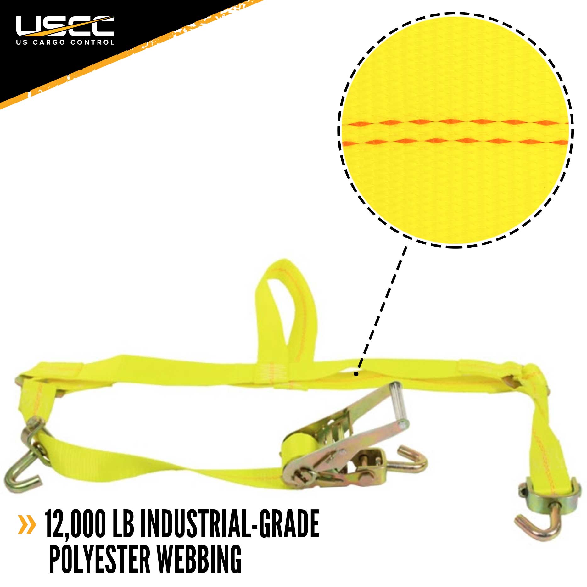 Car Carrier Tire Holder Basket Straps w Swivel Hooks & Ratchet 4 Pack image 3 of 10