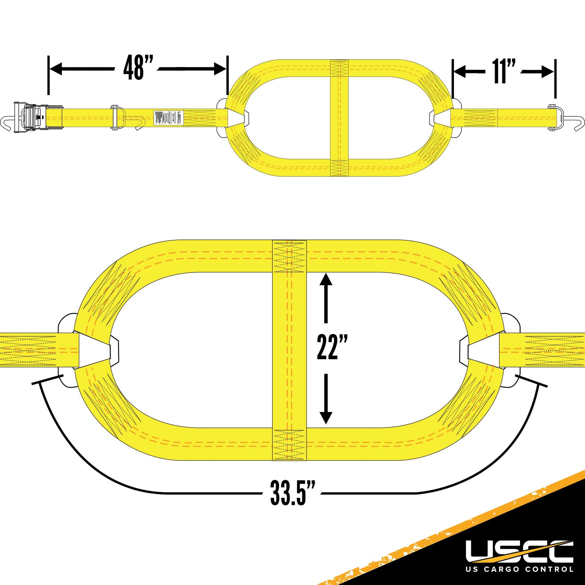 Car Carrier Tire Holder Basket Straps w Swivel Hooks & Ratchet 4 Pack image 4 of 10