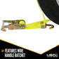 Car Carrier Tire Holder Basket Straps w Swivel Hooks & Ratchet 4 Pack image 5 of 10