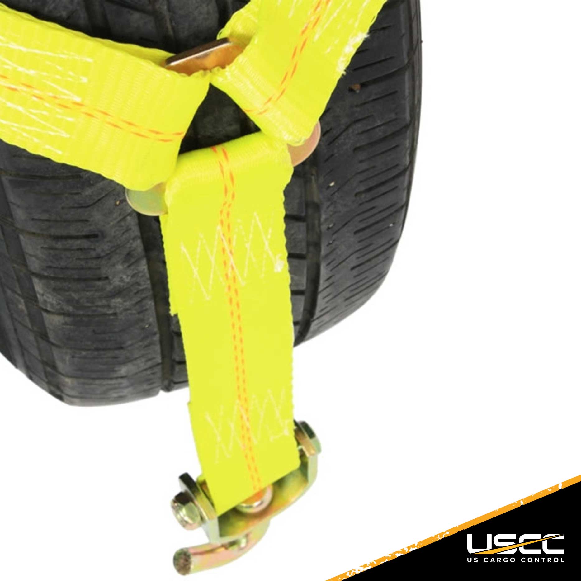 Car Carrier Tire Holder Basket Straps w Swivel Hooks & Ratchet 4 Pack image 8 of 10