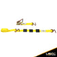 Wheel Strap with 3 Swivel J Hooks w 90 degree hook angle Ratchet and 3 Adjustable Rubber Cleats image 4 of 10