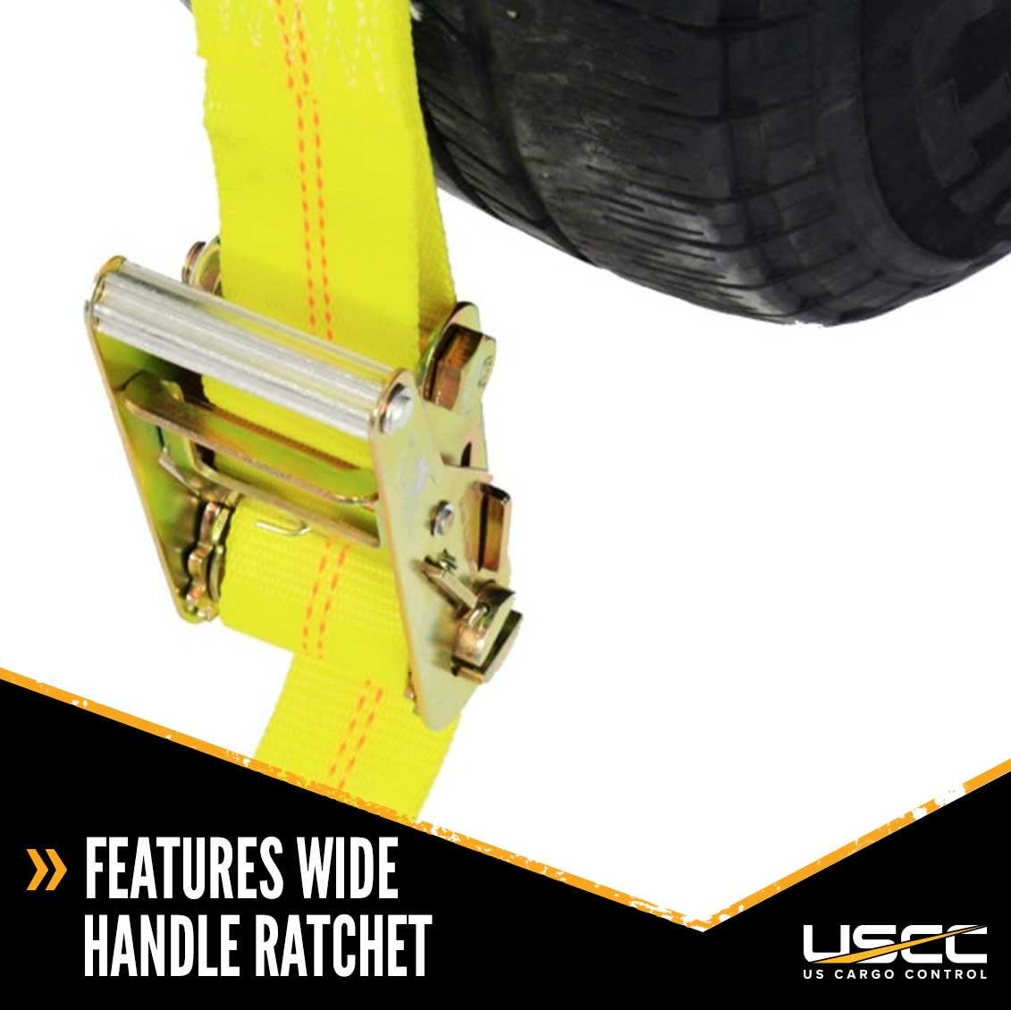 Wheel Strap with 3 Swivel J Hooks with 90 Degree Hook Angle, Ratchet