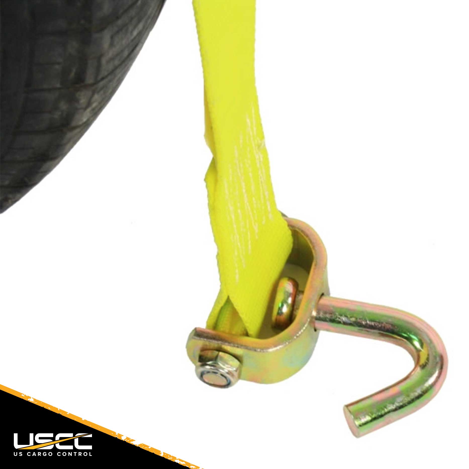 Car Carrier Wheel Strap w Swivel Hooks & Adj Rubber Blocks & Ratchet 4 Pack image 5 of 11
