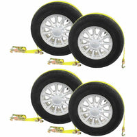 Car Carrier Wheel Strap w Swivel Hooks & Ratchet 4 Pack image 1 of 10