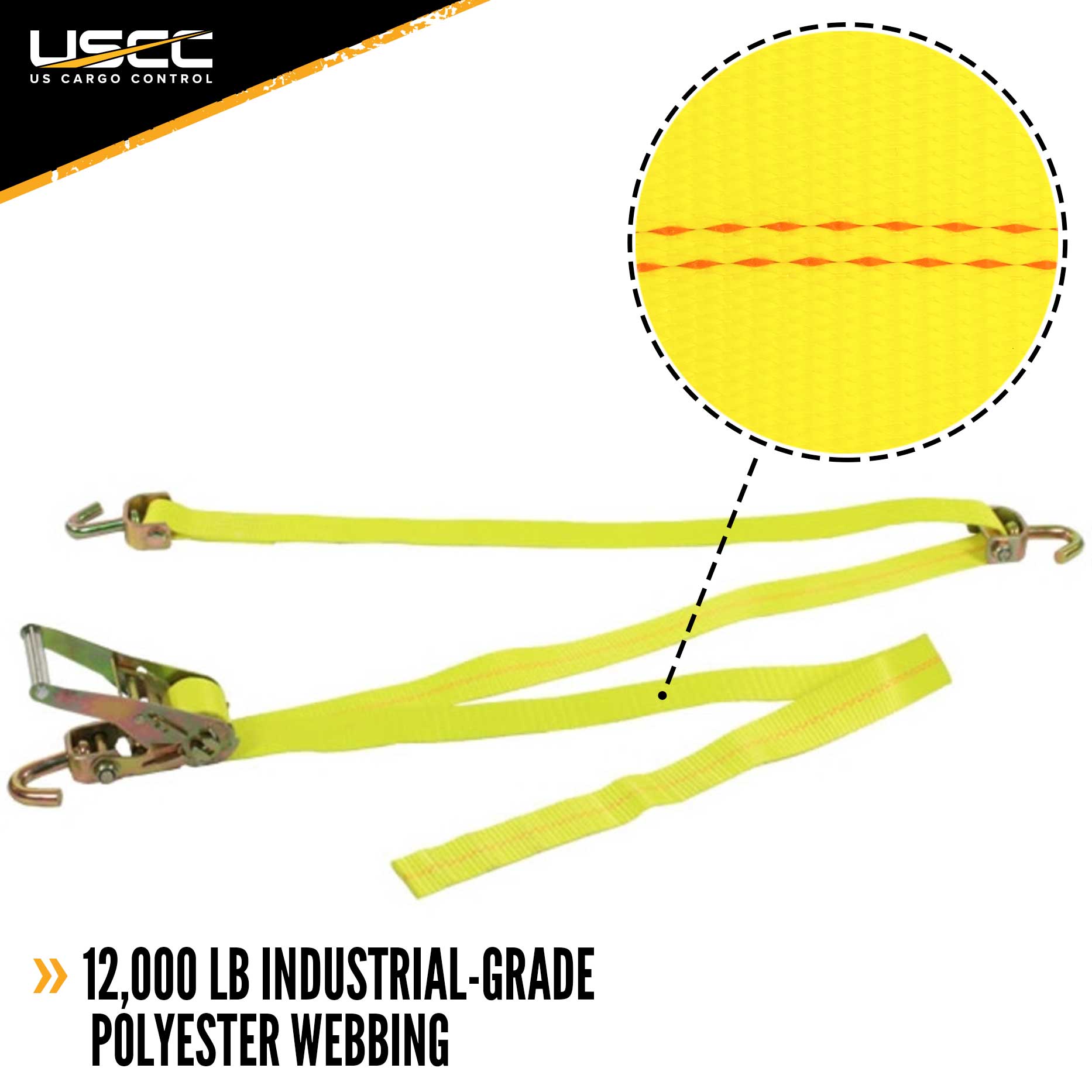 Car Carrier Wheel Strap w Swivel Hooks & Ratchet 4 Pack image 2 of 10