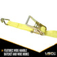 2 inch x 11 foot Car Carrier Ratchet Strap w Wire Hooks & 3 Rubber Cleats 4 Pack image 5 of 9