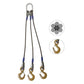 Wire Rope Sling 3 Leg Bridle w Eye Hooks 58 inch x 3 foot Domestic image 1 of 6