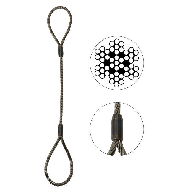 Wire Rope Sling Cable Laid 7x7x19 34 inch x 4 foot image 1 of 2