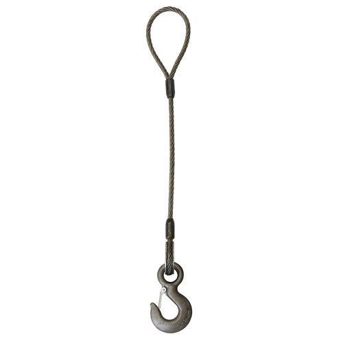 Wire Rope Sling - Single Leg Eye and Eye Hook - 1/2 x 3