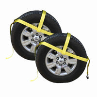 Yellow Adjustable Tow Dolly Strap with 2 Top Strap and Flat Hook 2 pack image 1 of 7